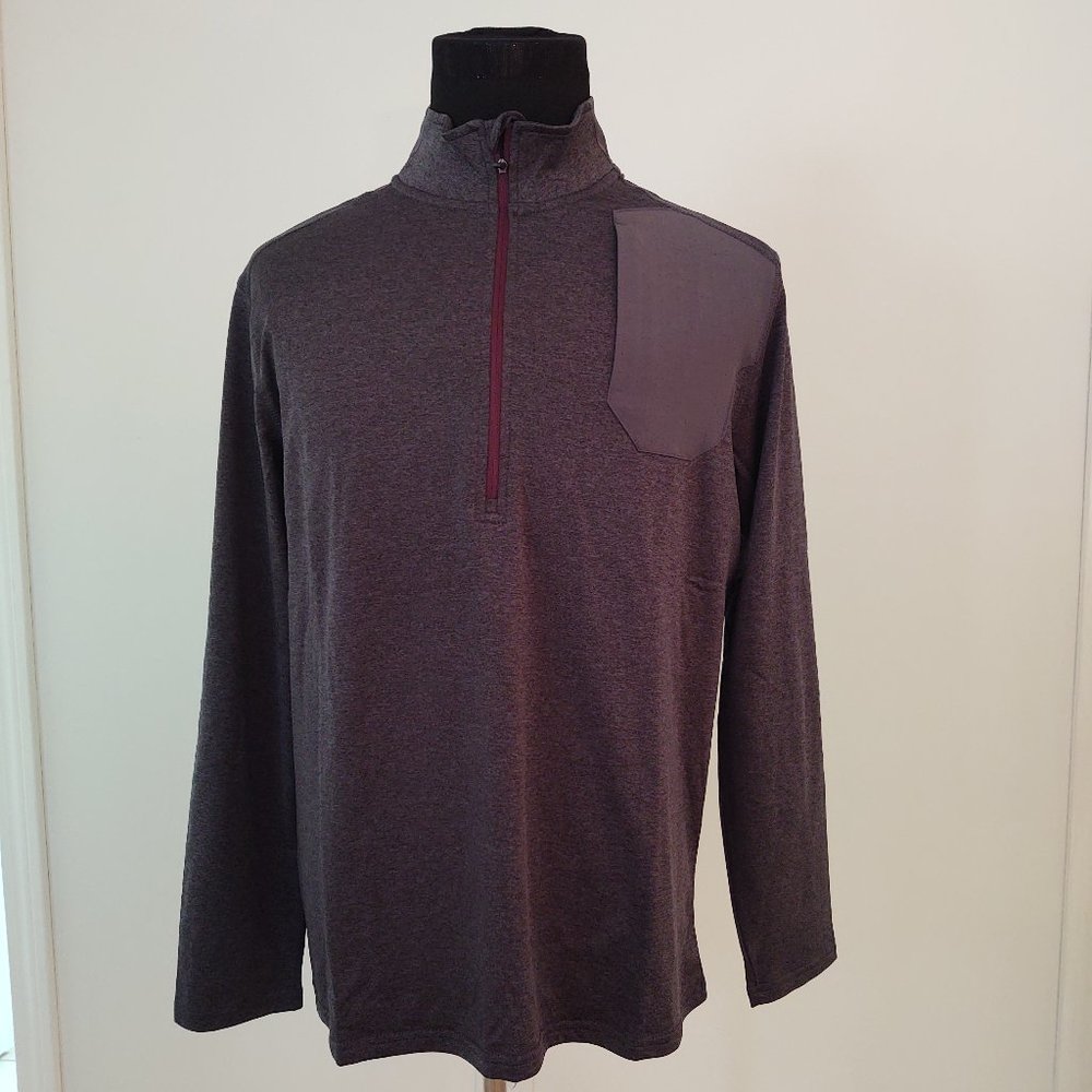 EDDIE BAUER MEN'S MOCK NECK LONG SLEEVE PULLOVER 1/2 ZIP UP ACTIVEWEAR - SIZE XL